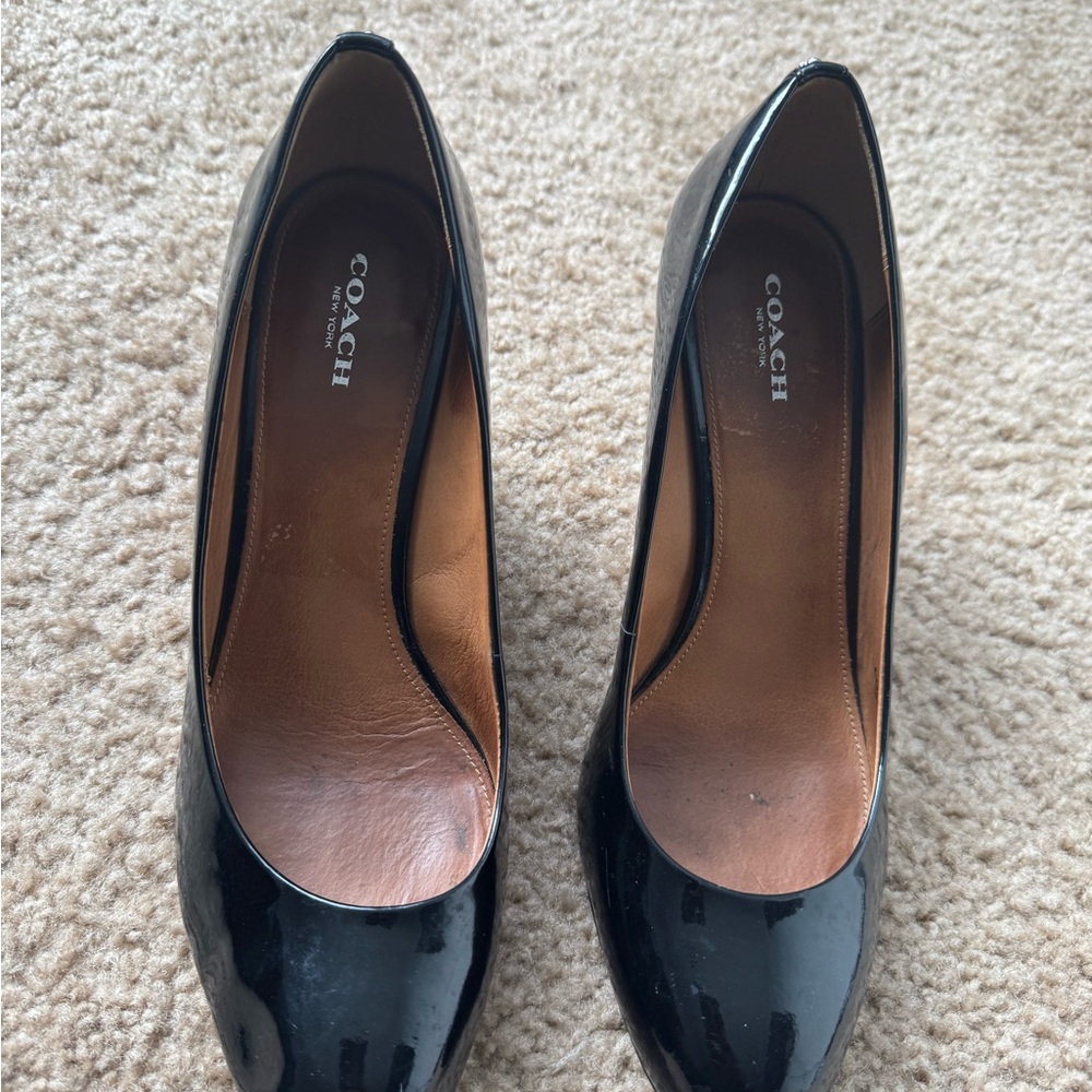 Coach Black Patent Leather Heels